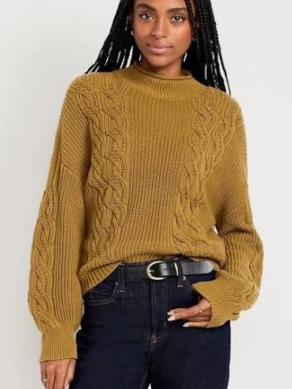 NWT- Old Navy- XXL Seaside Cotton Rolled Neck Cable Knit Sweater